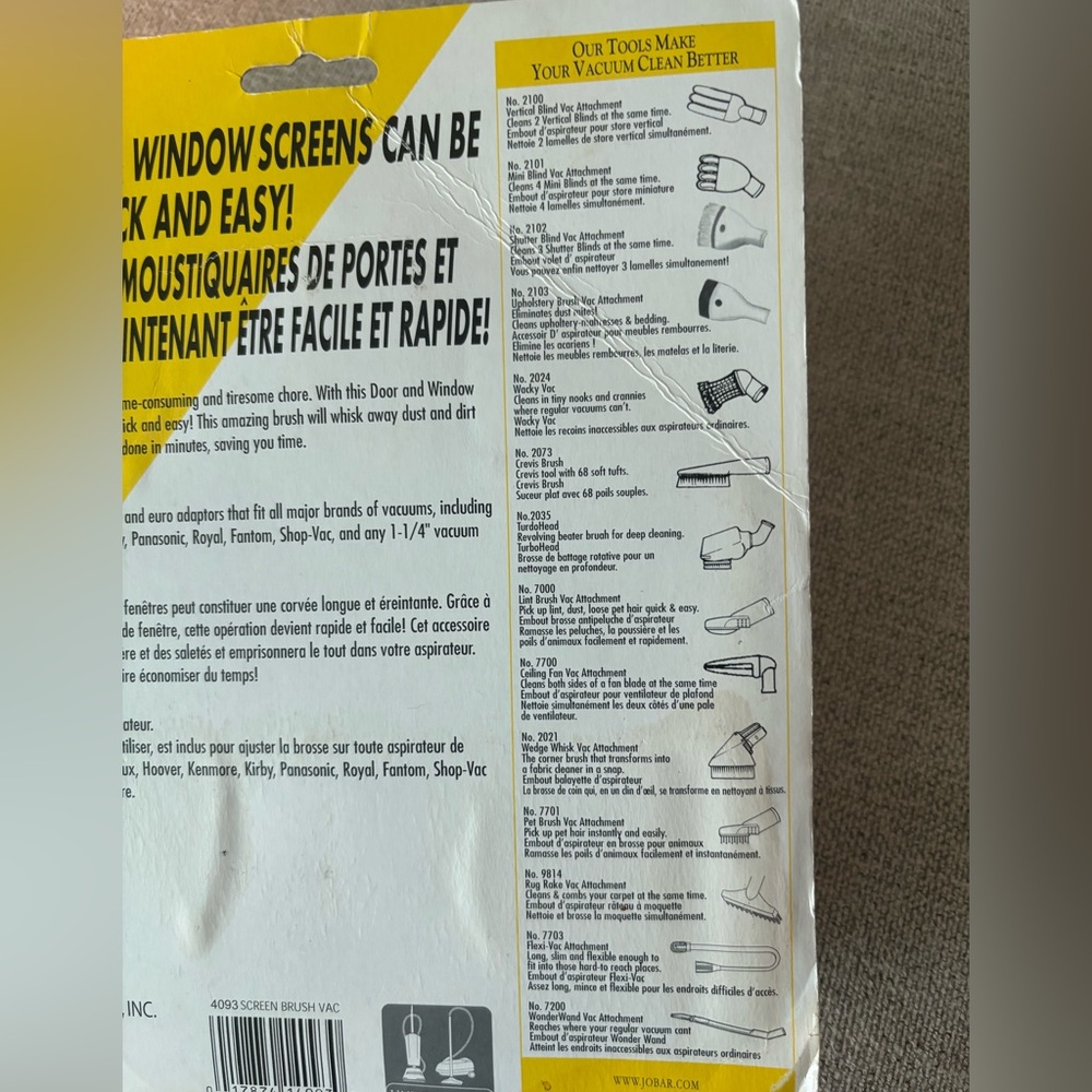 ScreenBrush Window & Door Screen Vacuum Attachment Universal Fit New in Package - Picture 2 of 2